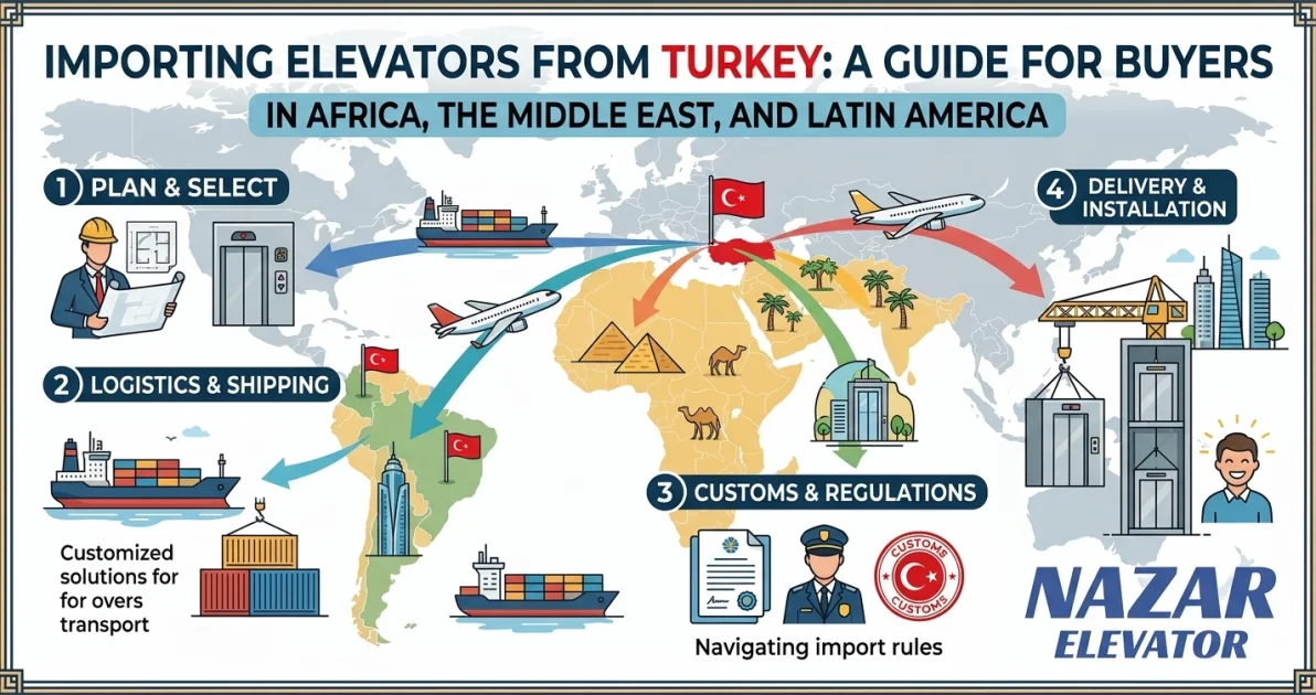 Importar ascensores de Turquía: guía para África, Oriente Medio y América Latina